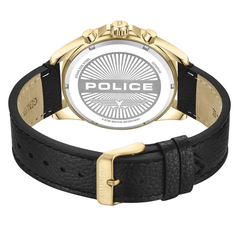 Police Urban Chronograph PEWGC0054001 Herrenuhr Schwarz/Goldfarben • Quarz-Chronograph • Mineralglas
