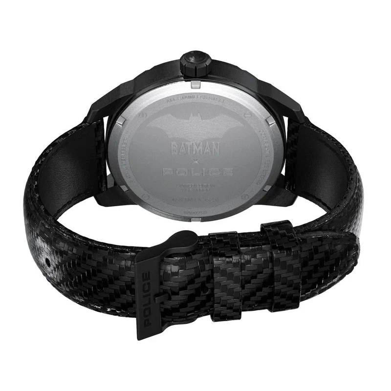 Police The Bat PEWGA0075502 Herrenuhr Schwarz • Carbon-Optik Lederarmband • Limited Edition