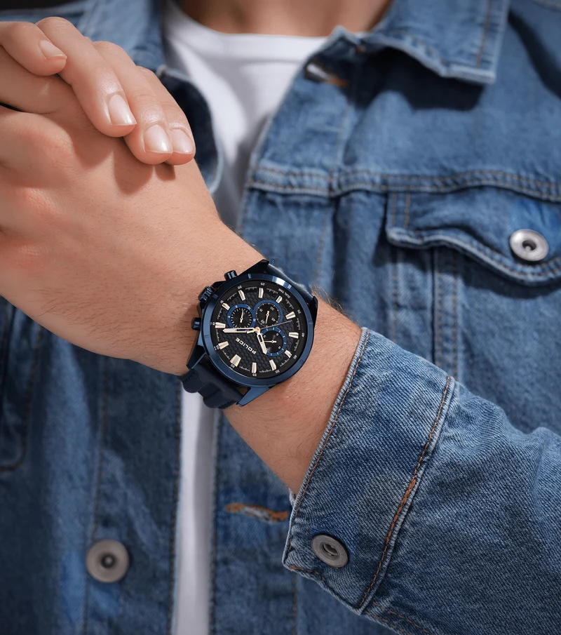 Police Malawi PEWJF2204113 Herrenuhr Blau • Multifunktions-Chronograph • Blaue IP-Beschichtung