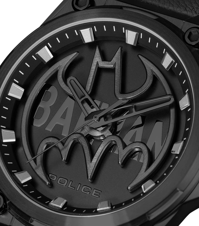 Police Batwing PEWGA0090005-SET Herrenuhr Schwarz • Mineralglas • Schwarzes Echtlederarmband