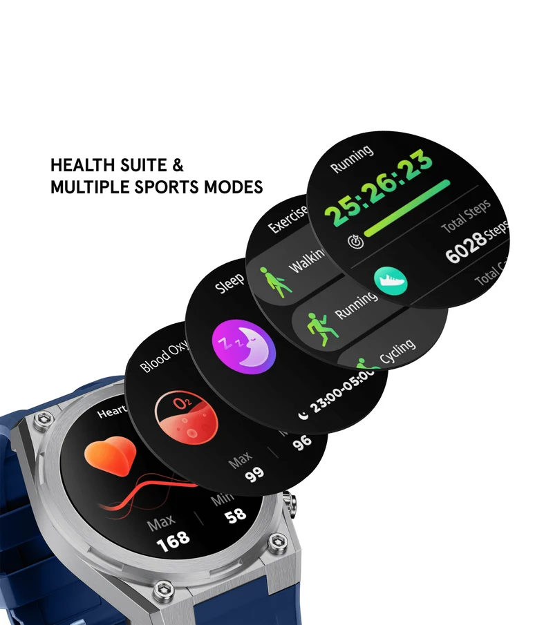 Police My.Avatar 2.0 PEIUN00003X0 Herren-Smartwatch Blau/Orange • AMOLED-Display • Schnellladefunktion