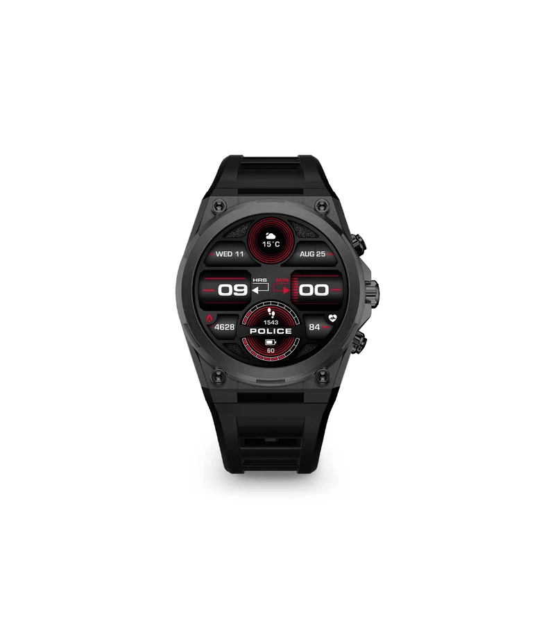 Police My.Avatar.2 PEIUN00003X1 Herrenuhr Schwarz/Blau • AMOLED-Display • Smartwatch mit Schnellladung