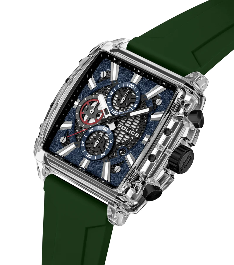 Police Clout Octet PEWGO00776X1 Herrenuhr Transparent • Quarz-Chronograph • 8 austauschbare Armbänder