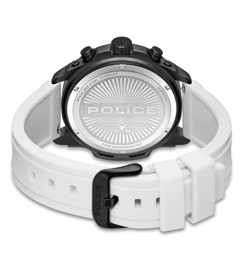 Police Clout Orb PEWGO00777X0 Herrenuhr Transparent • Chronograph • Austauschbare Armbänder