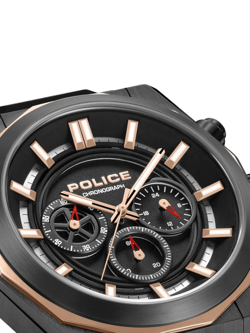 Police Steward PEWGO0093701 Herrenuhr Schwarz • Quarz-Chronograph • Mineralglas