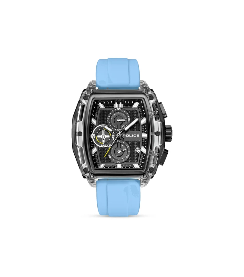 Police Clout Tank PEWGO00778X4 Herrenuhr Schwarz • Quarz-Chronograph • 8 Wechselarmbänder