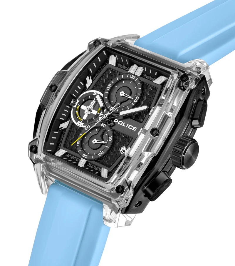 Police Clout Tank PEWGO00778X4 Herrenuhr Schwarz • Quarz-Chronograph • 8 Wechselarmbänder