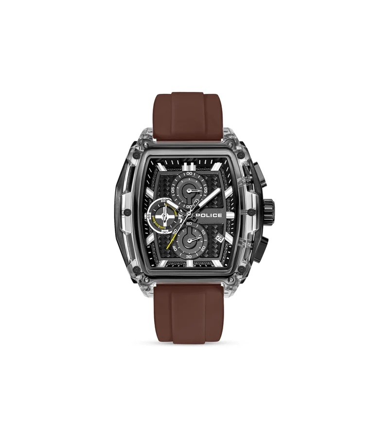 Police Clout Tank PEWGO00778X4 Herrenuhr Schwarz • Quarz-Chronograph • 8 Wechselarmbänder