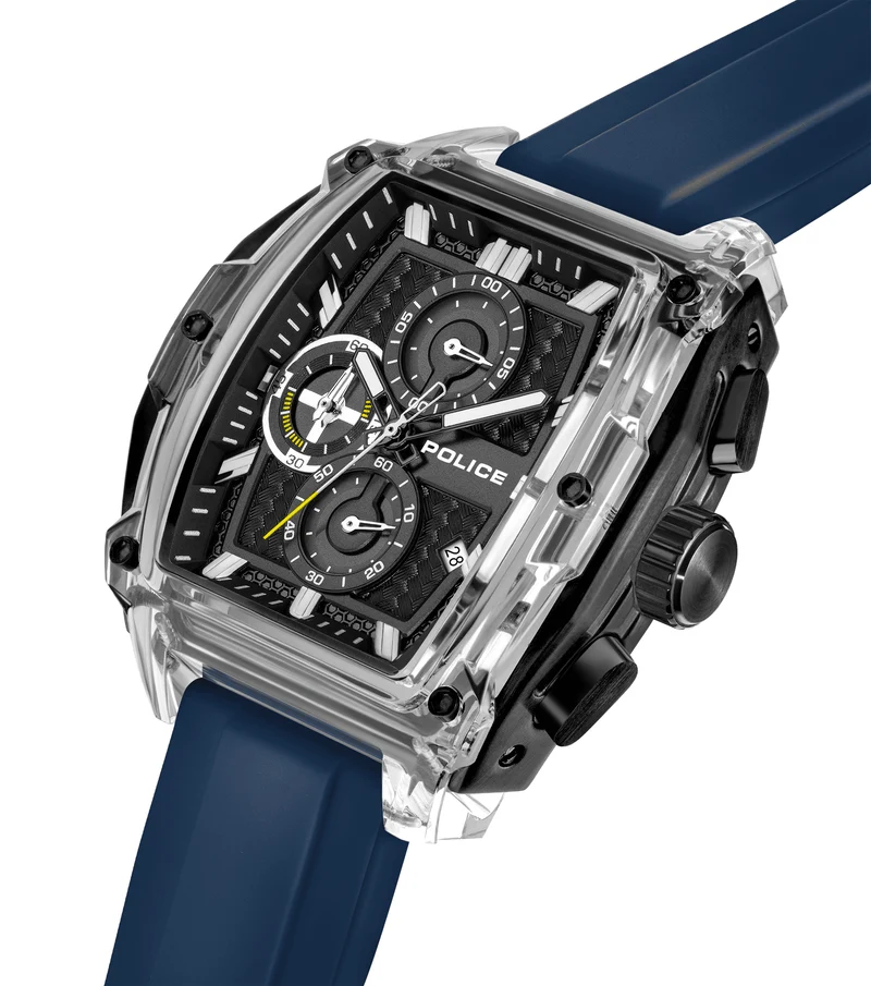 Police Clout Tank PEWGO00778X4 Herrenuhr Schwarz • Quarz-Chronograph • 8 Wechselarmbänder