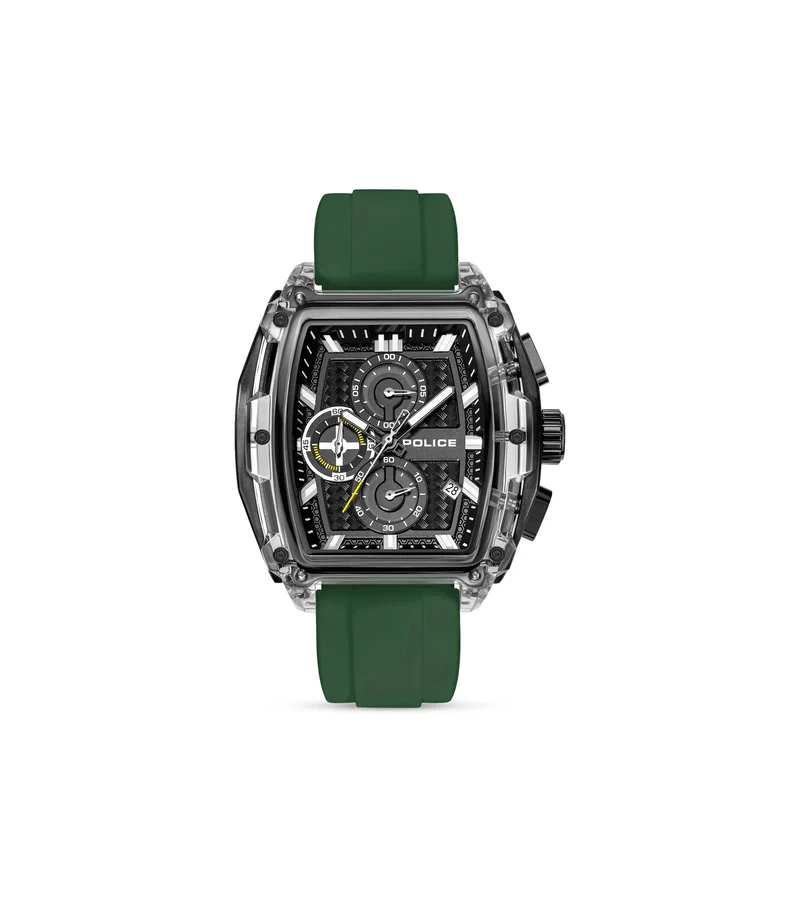 Police Clout Tank PEWGO00778X4 Herrenuhr Schwarz • Quarz-Chronograph • 8 Wechselarmbänder