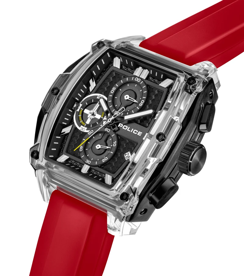 Police Clout Tank PEWGO00778X4 Herrenuhr Schwarz • Quarz-Chronograph • 8 Wechselarmbänder