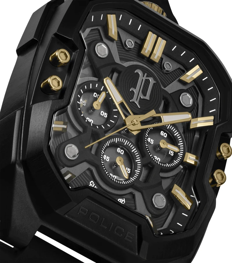 Police Bullhead PEWGO0092204-SET Herrenuhr Schwarz • Quarz-Chronograph • Mineralglas