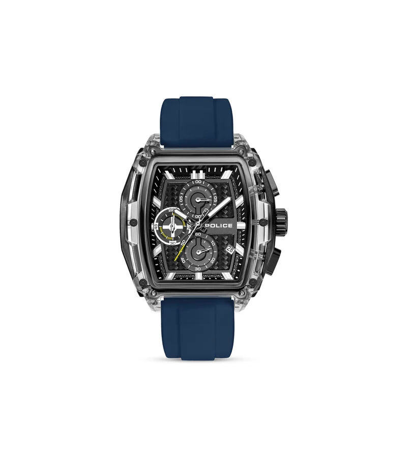 Police Clout Tank PEWGO00778X3 Herrenuhr Schwarz • Chronograph Set • 4 Wechselarmbänder