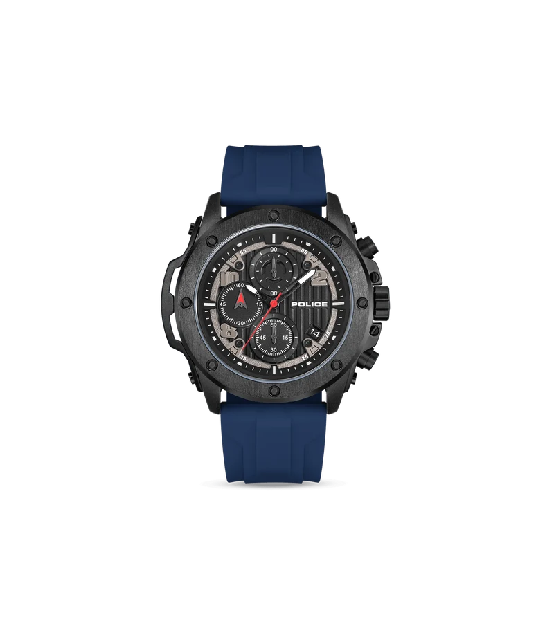 Police Clout Orb PEWGO00777X1 Herrenuhr Blau • Chronograph • Austauschbare Armbänder