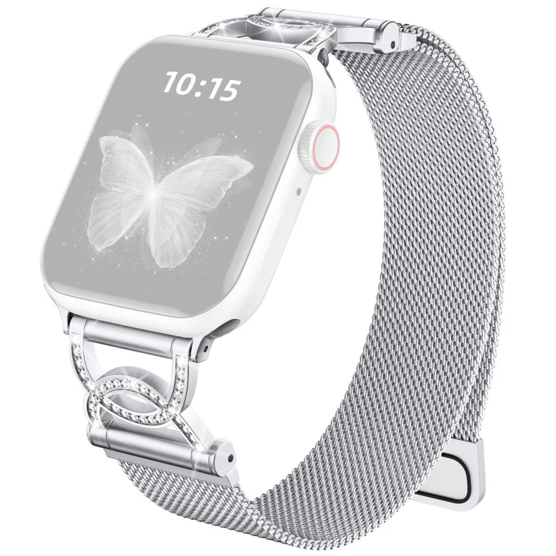 Auffallend Angenehm Apple Smartwatch Metall Und Strass Universell Armband