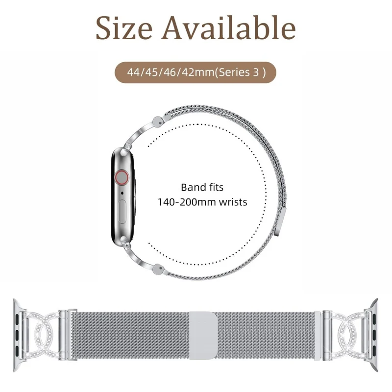 Auffallend Angenehm Apple Smartwatch Metall Und Strass Universell Armband