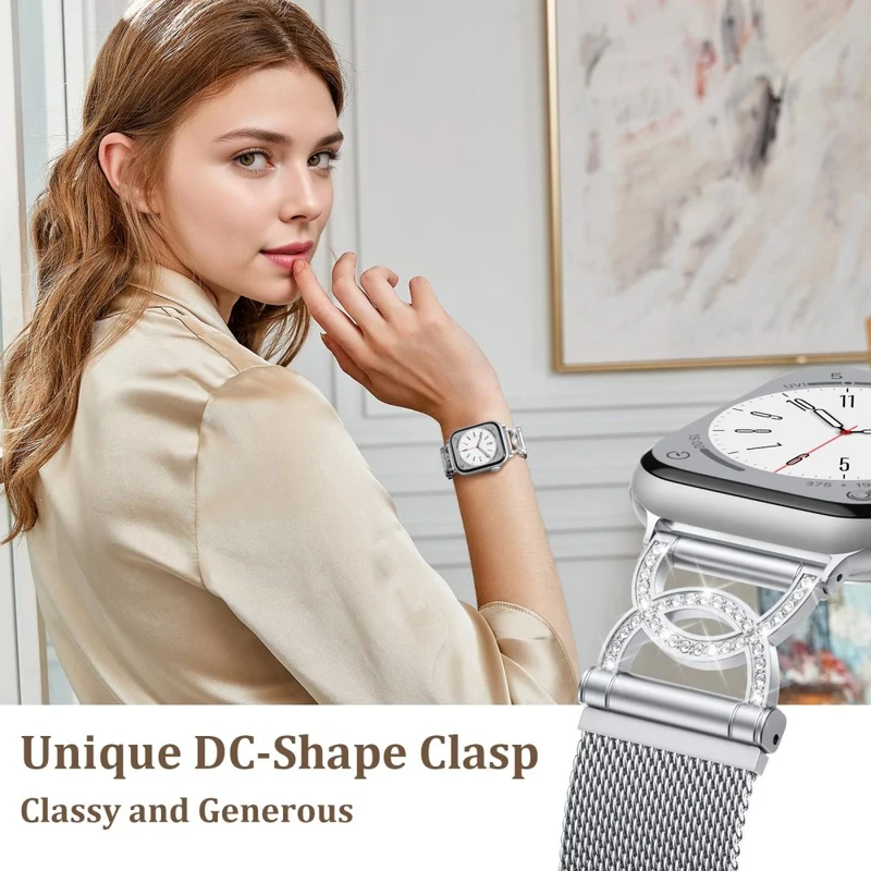 Unglaublich Bequem Apple Smartwatch Metall Und Strass Universell Armband
