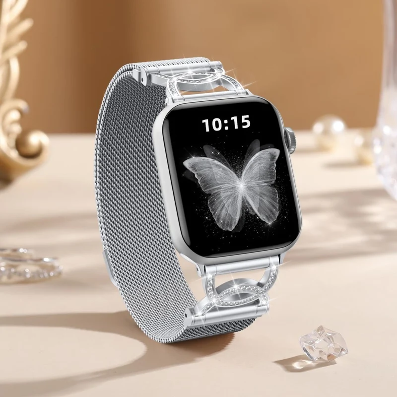 Unglaublich Bequem Apple Smartwatch Metall Und Strass Universell Armband