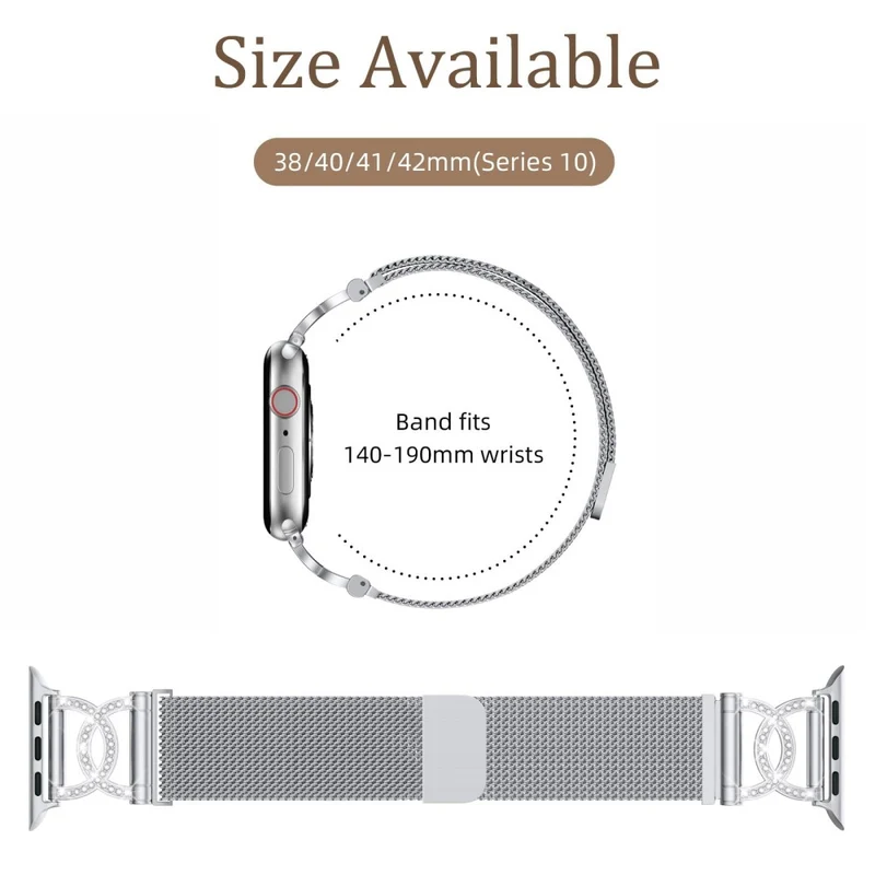 Unglaublich Bequem Apple Smartwatch Metall Und Strass Universell Armband
