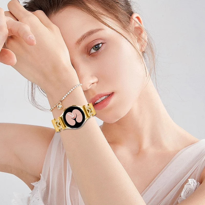 Unglaublich Fantastisch Samsung Galaxy Watch 7 40mm / Samsung Galaxy Watch 7 44mm Metall Und Strass Universell Armband