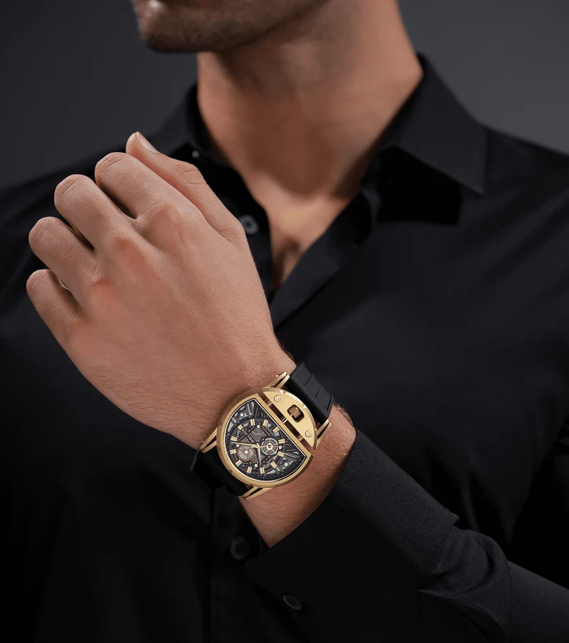 Police Daintree 2.0 PEWGM0081508 Herren • 46x53mm Gehäuse mit Gold-IP-Beschichtung • 5 ATM Wasserdicht