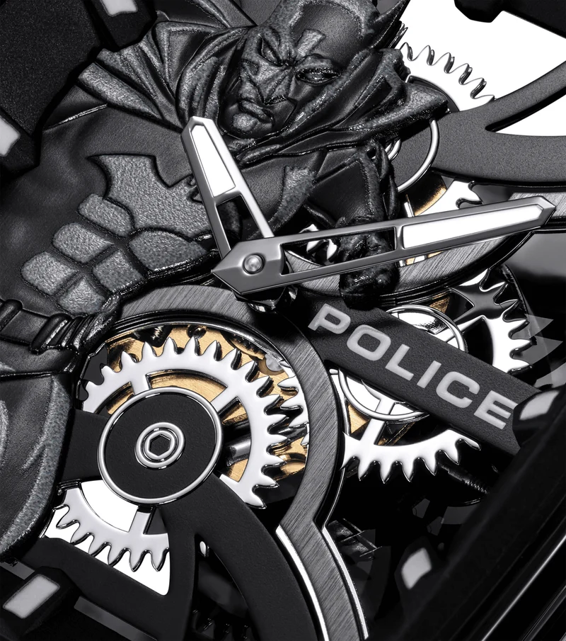 Police Gotham PEWGM0075301 Herrenuhr Schwarz • Limitierte Edition • Batman-Zifferblatt