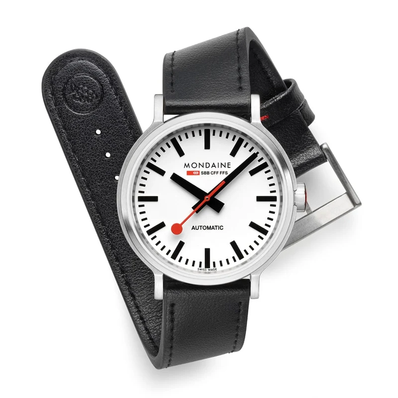 Mondaine Original MST.4161B.LBV Herrenuhr Schwarz • Automatikwerk Sellita SW200-1 • Saphirglas
