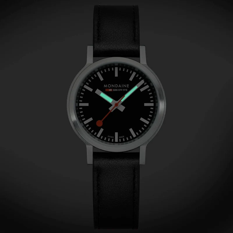 Mondaine Stop2go MST.34020.LBV.SET Damenuhr Schwarz • Saphirglas • Swiss Made Quarzwerk