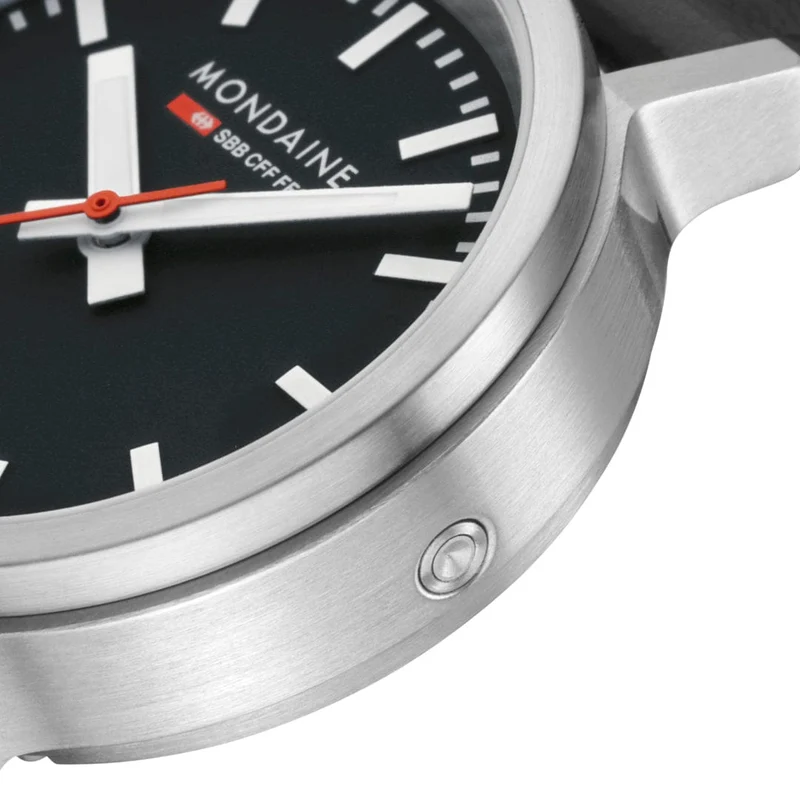 Mondaine Stop2go MST.34020.LBV.SET Damenuhr Schwarz • Saphirglas • Swiss Made Quarzwerk