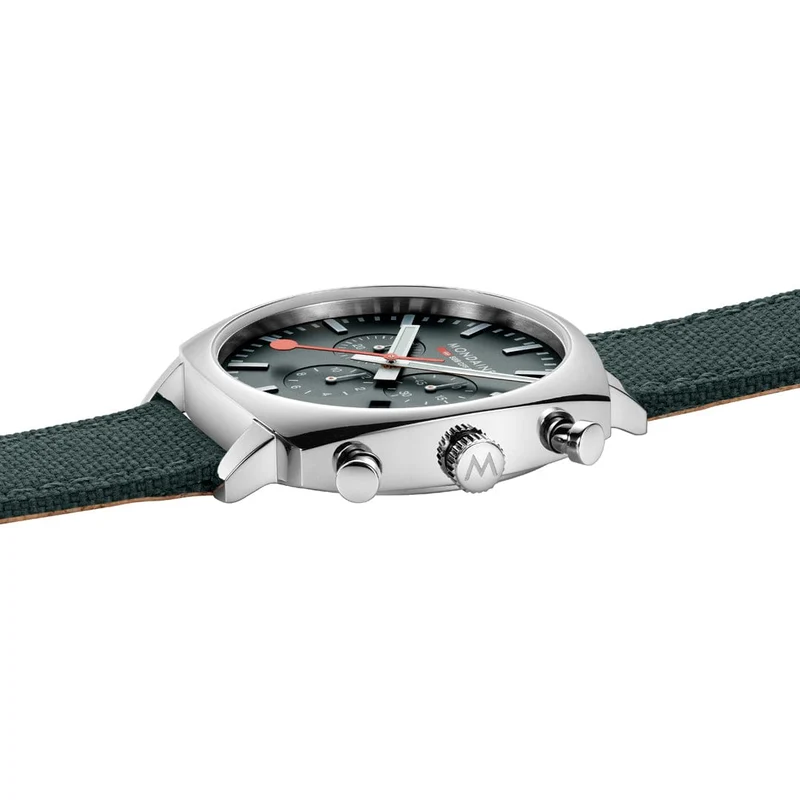 Mondaine Grand Cushion MSL.41460.LF.SET Herrenuhr Grün • Saphirglas • Quarz-Chronograph