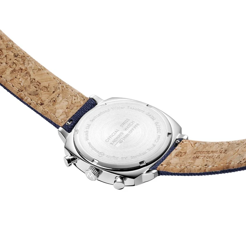 Mondaine Grand Cushion MSL.41440.LD.SET Herrenuhr Blau • Saphirglas • Quarz-Chronograph