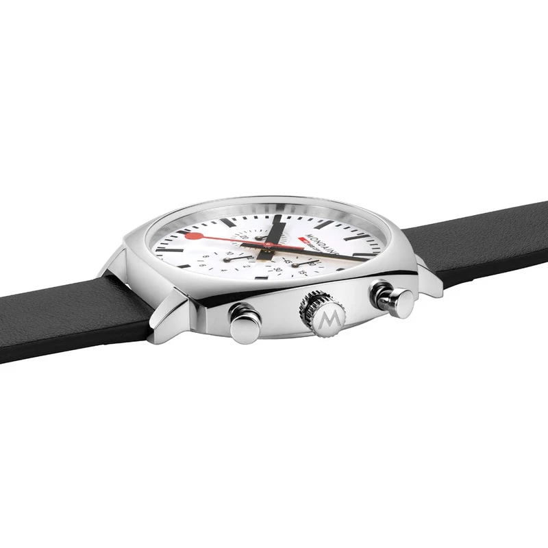 Mondaine Grand Cushion MSL.41410.LBV.SET Herrenuhr Schwarz • Saphirglas • Quarz-Chronograph