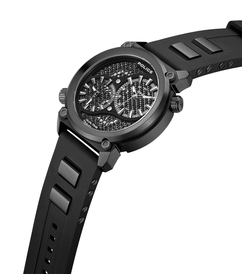 Police Boa PEWGM0071802 Herrenuhr Schwarz • Ionenplattiertes Gehäuse • Doppelkronen-Design