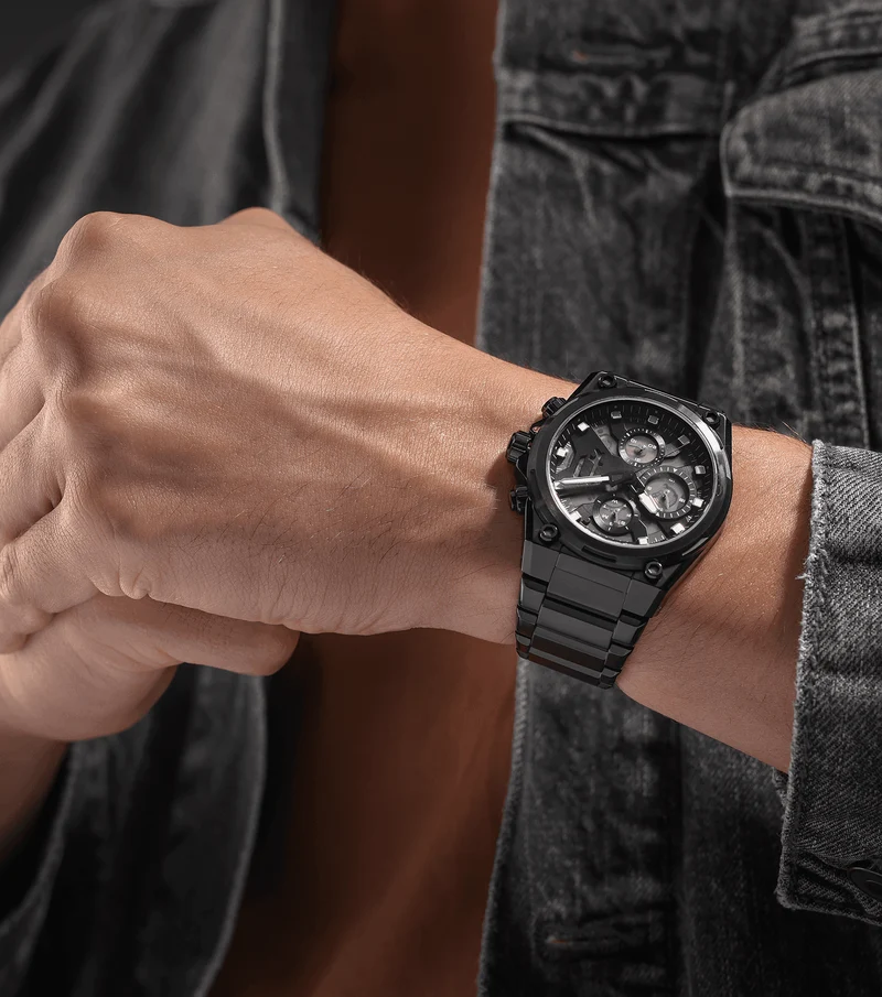 Police Airflow PEWGK2239106 Herren • Chronograph • IP-Schwarz Edelstahlarmband