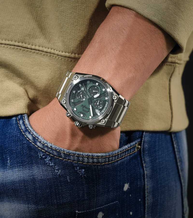 Police Airflow PEWGK2239104 Herrenuhr Silber • Multifunktionswerk • Industriedesign
