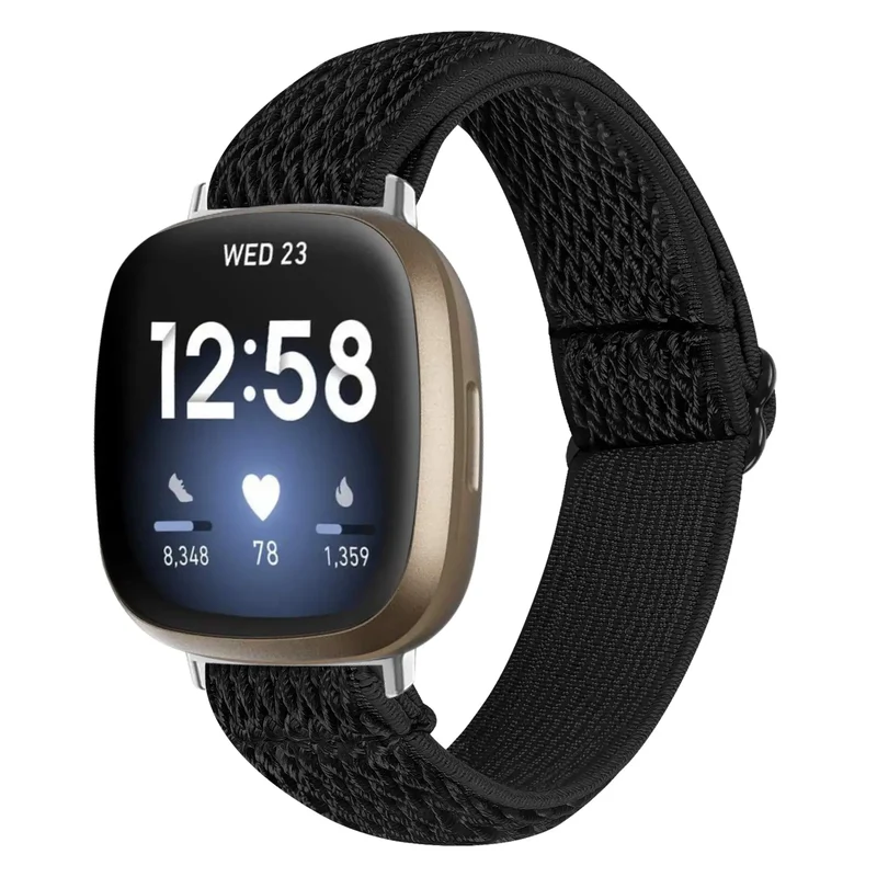 Fitbit Sense Elastisches Armband (Schwarz)