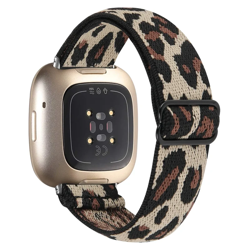 Fitbit Versa 3 Elastisches Armband (Leopard)