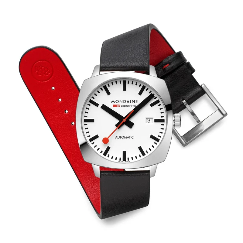 Mondaine Cushion MSL.3961B.LBV Herrenuhr Schwarz • Automatikwerk Sellita SW200-2 • Saphirglas mit BackLight