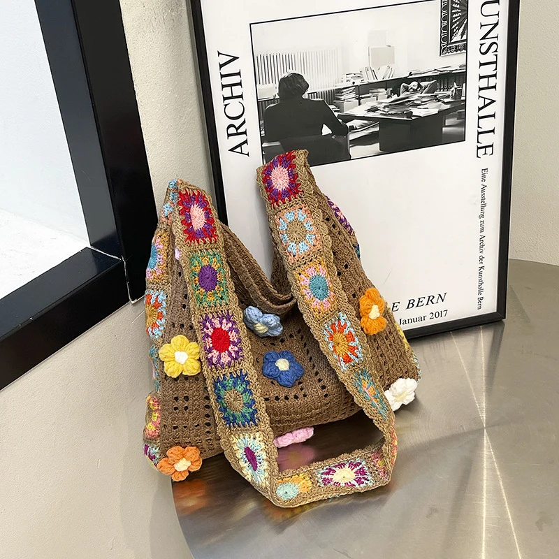 Bohemian Floral Häkel-Tasche