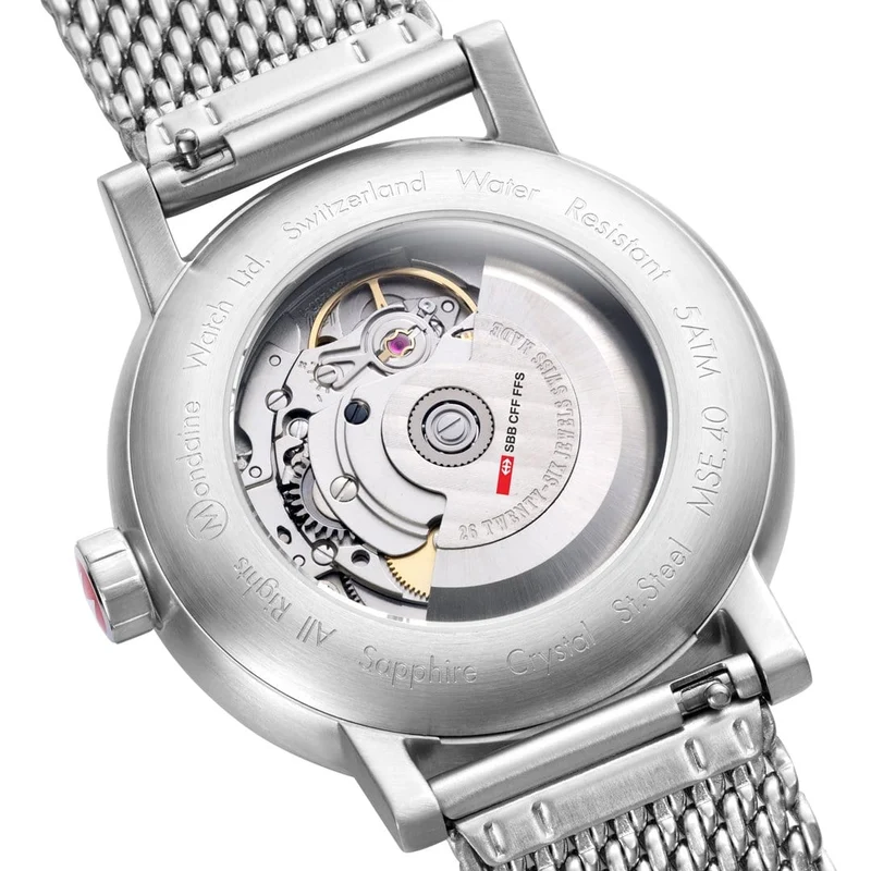 Mondaine evo2 MSE.40610.SM Herrenuhr Silber • Automatikwerk SW200-1 • Saphirglas