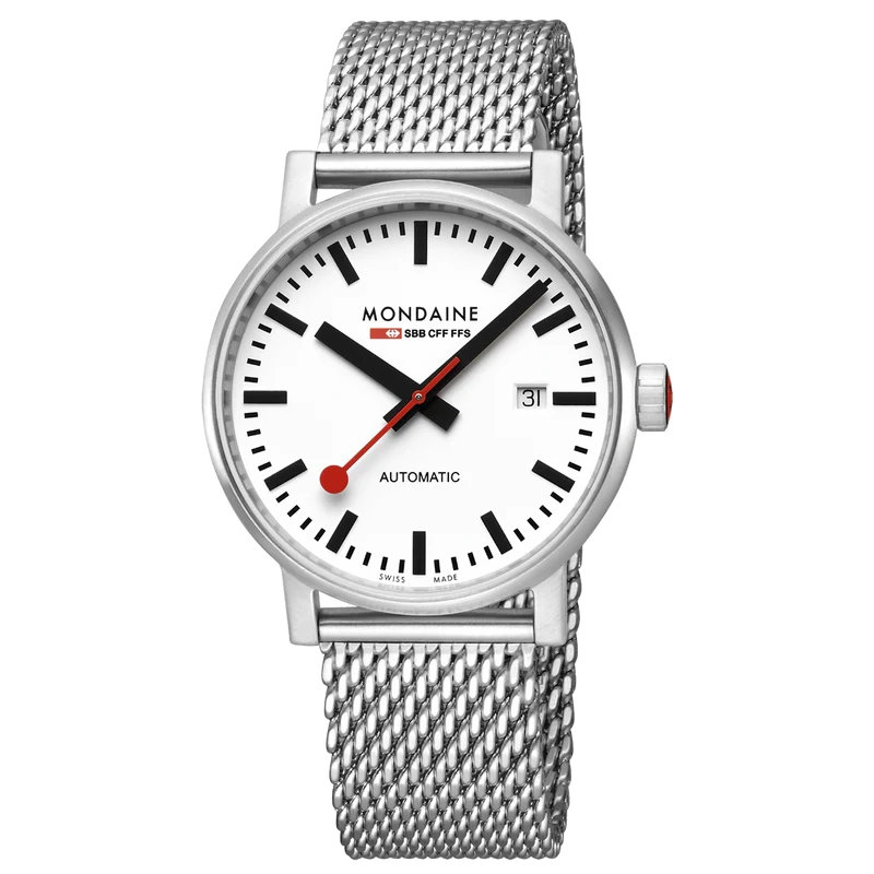 Mondaine evo2 MSE.40610.SM Herrenuhr Silber • Automatikwerk SW200-1 • Saphirglas