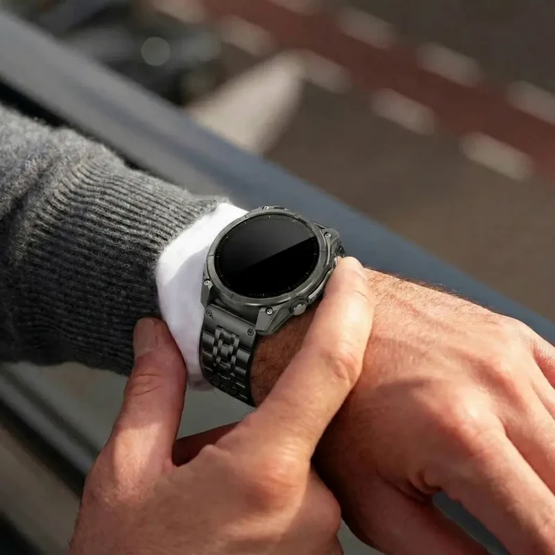 Garmin Instinct 2x Premium '7 Bead' Stahlarmband (Schwarz)