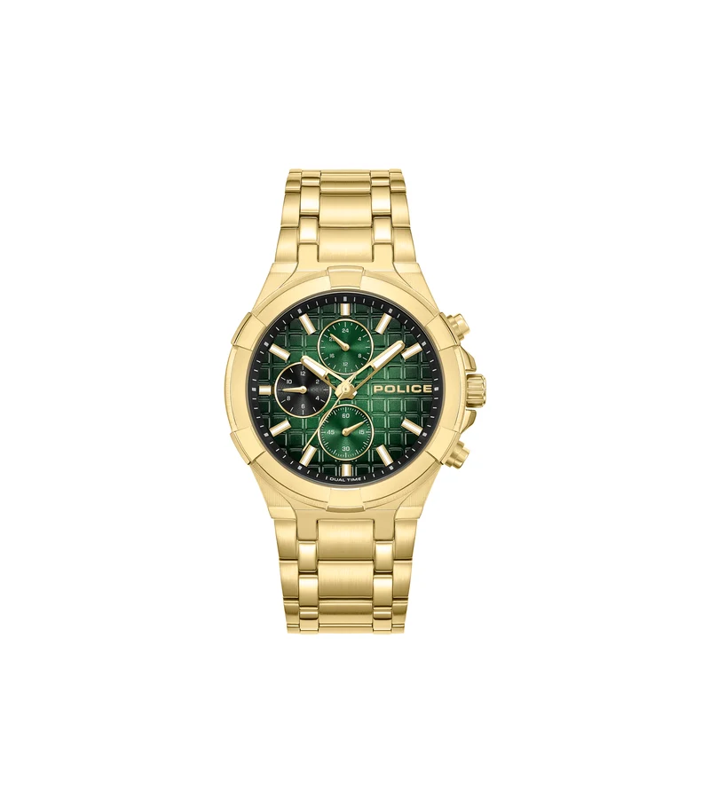 Police Guardian PEWGK0082003 Herrenuhr Goldfarben • Multifunktion mit Dual-Time • Gold-IP-Beschichtung