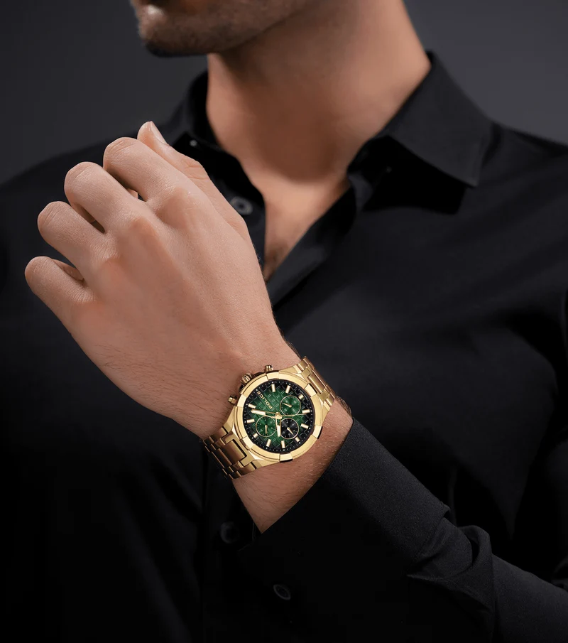 Police Guardian PEWGK0082003 Herrenuhr Goldfarben • Multifunktion mit Dual-Time • Gold-IP-Beschichtung