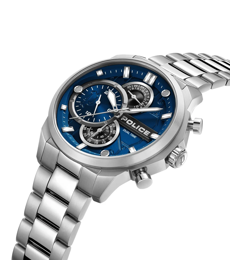 Police Reactor PEWGK0039207 Herrenuhr Silber • Multifunktionswerk • Edelstahlarmband
