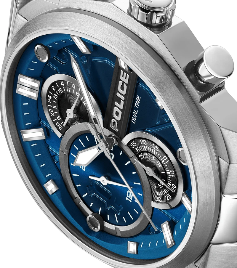 Police Reactor PEWGK0039207 Herrenuhr Silber • Multifunktionswerk • Edelstahlarmband
