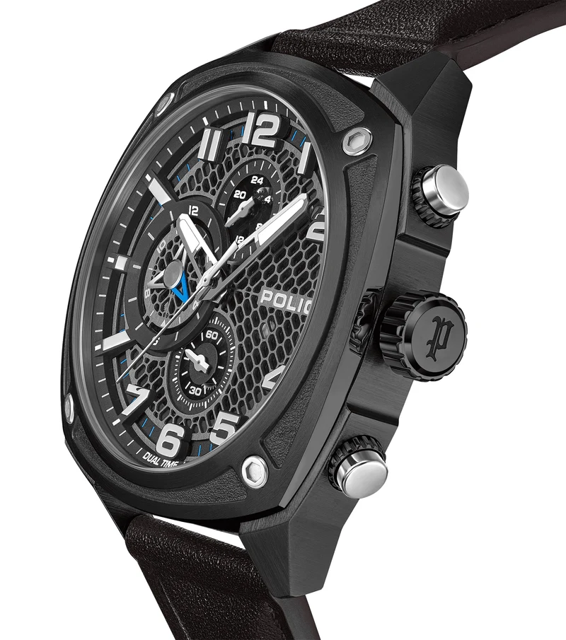 Police Portland PEWGF00814X2 Herrenuhr Mehrfarbig • Chronograph • Set mit zwei Armbändern