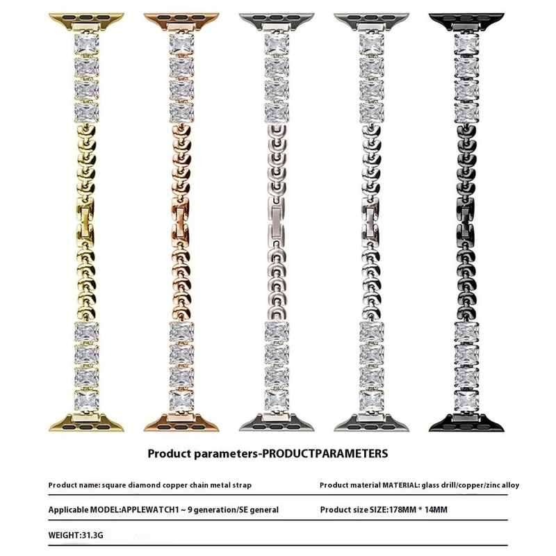 Unglaublich Schön Apple Smartwatch Metall Und Strass Universell Armband