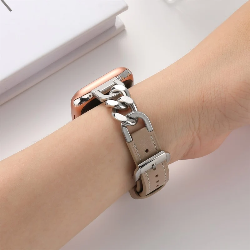 Unglaublich Haltbar Apple Smartwatch Echtes Leder Universell Armband