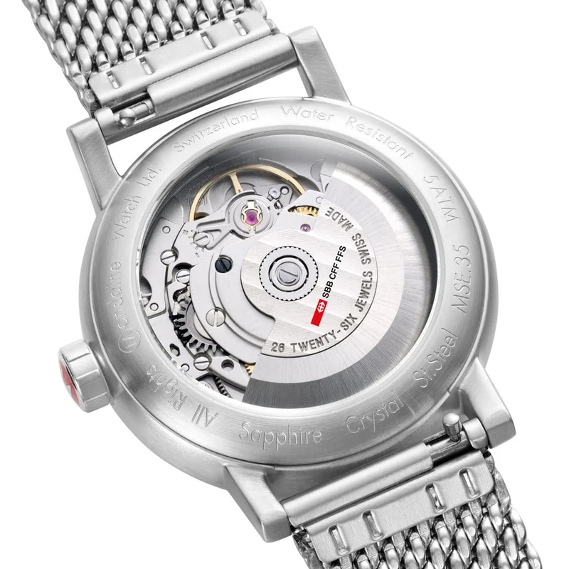 Mondaine evo2 MSE.35610.SM Damenuhr Silber • Automatikwerk SW200-1 • Saphirglas